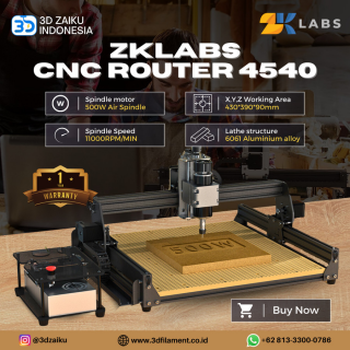 ZKLabs CNC Router 4540 with 500W Spindle 3 Axis PCB Wood Aluminium
